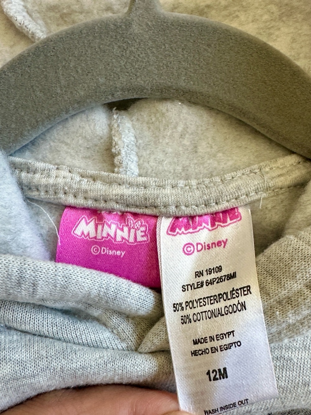 Disney Heather Gray Mickey & Minnie Pullover Hoodie. Sweater, outerwear. - Picture 4 of 4